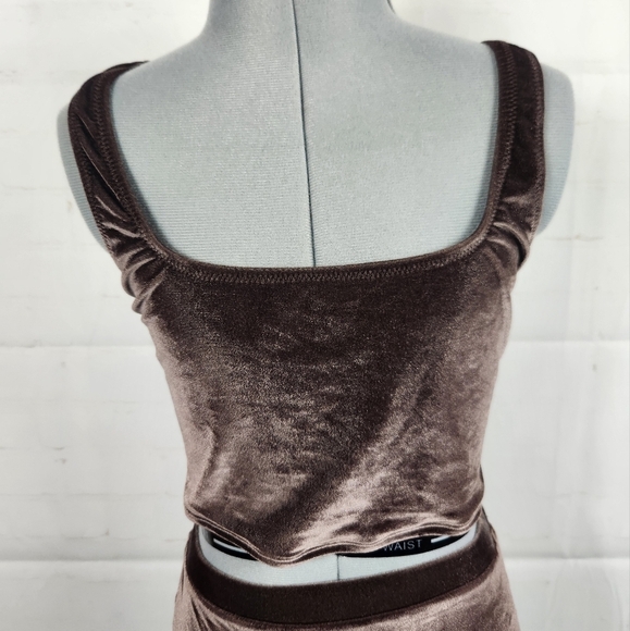 Solid & Striped Velvet High-Waisted Bikini Set in Chocolate Brown XS/Small - Picture 7 of 10